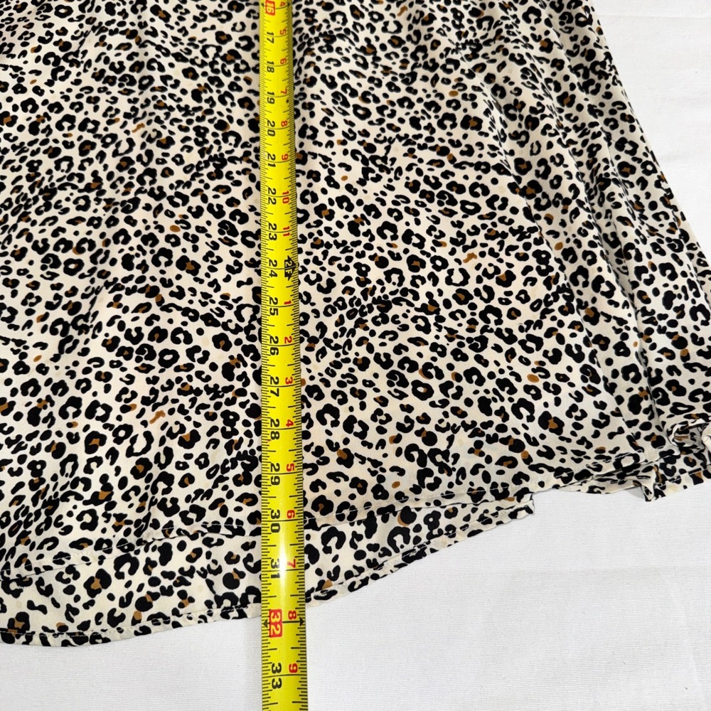 Show Me Your Mumu Leopard Print‎ Bell Sleeve Tunic Top XL Tan Black Animal Print - Picture 7 of 9